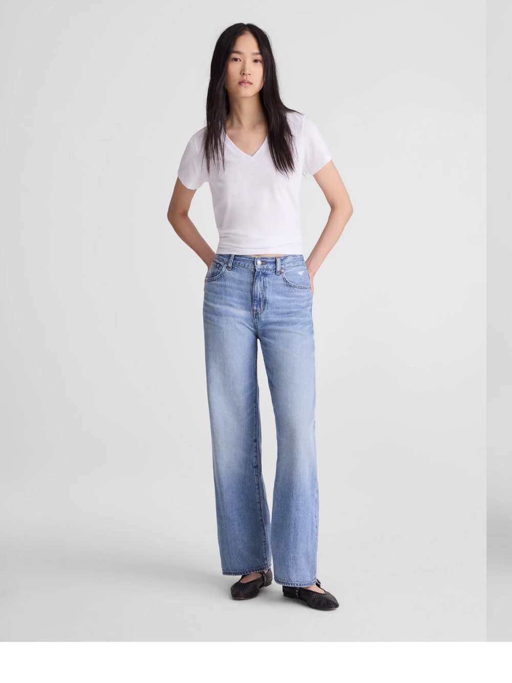 Madewell The Perfect Vintage Wide-Leg Jean in Northridge Wash Airy Denim 29